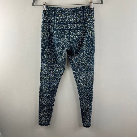 SWEATY BETTY The Power Leggings Blue Hexagon Mid-Rise Breathable Size XS Short - Picture 4 of 6
